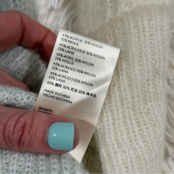 FREE PEOPLE AUTUMN SKY colorblock wool blend PULLOVER woman’s size XS - Picture 7 of 9